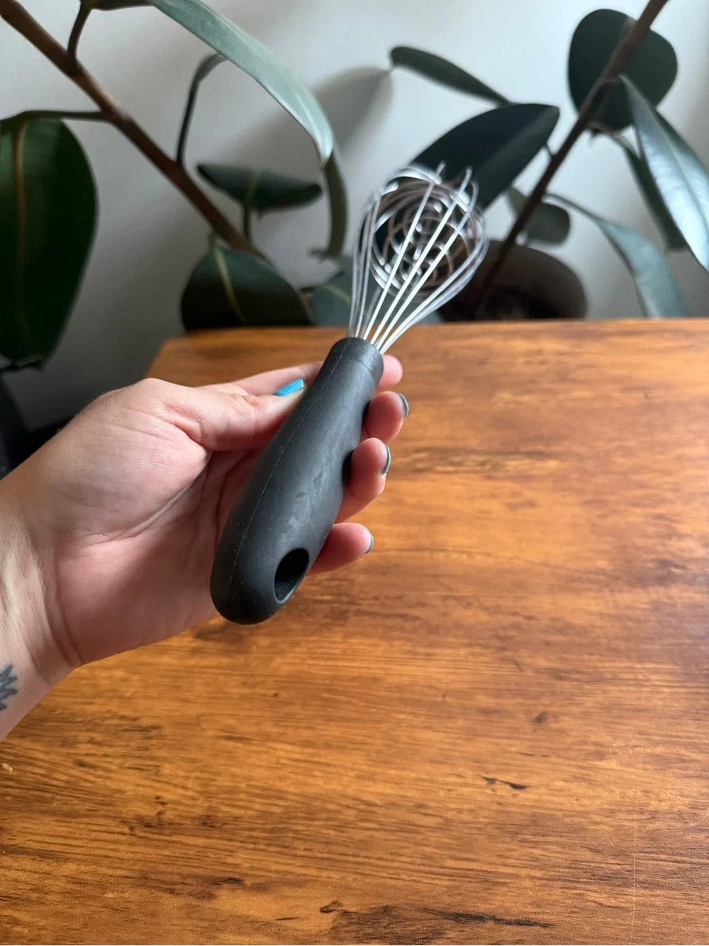 Black Silicone-Handled Stainless Steel Whisk - Home Kitchen